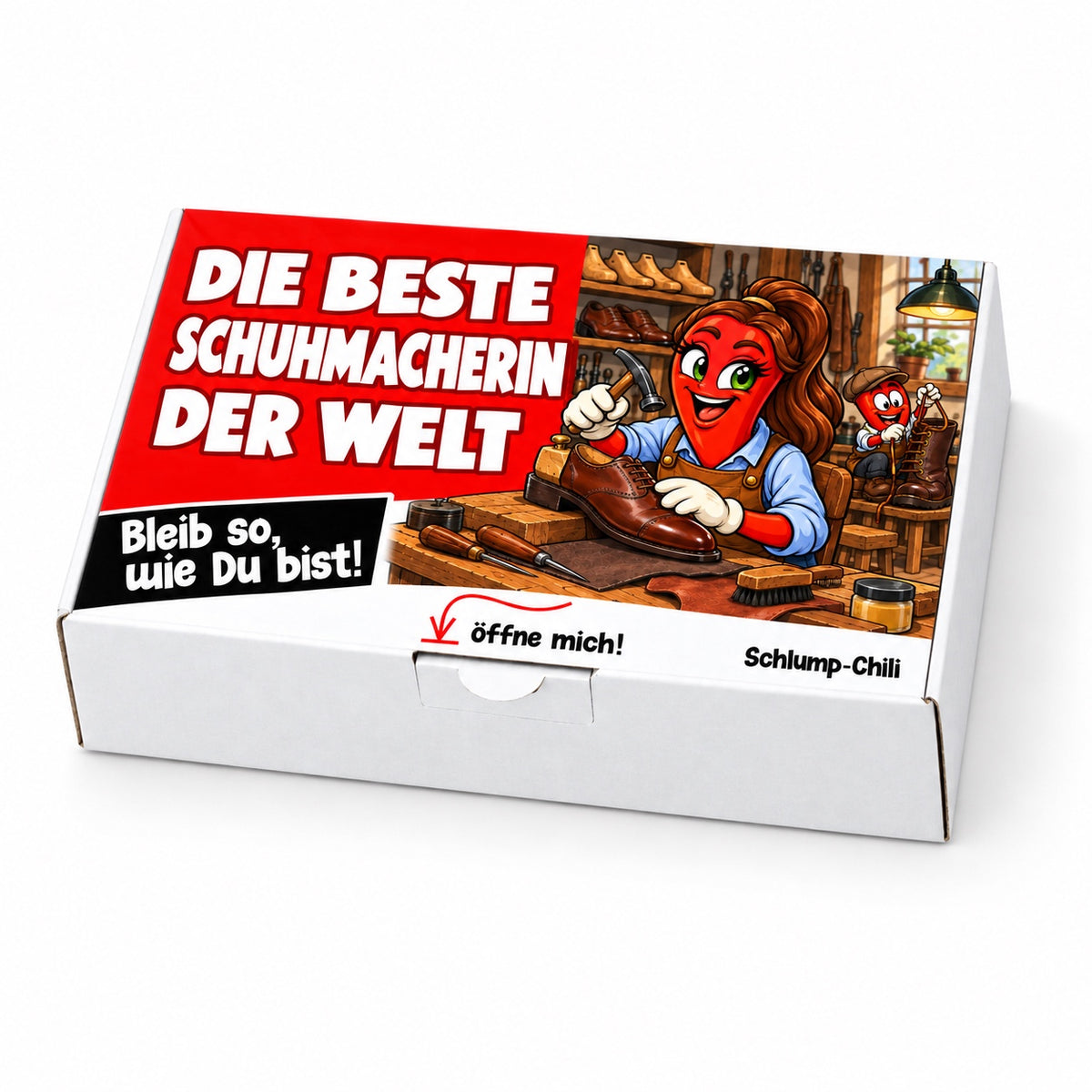 Die beste Schuhmacherin der Welt – Geschenkschachtel schräg