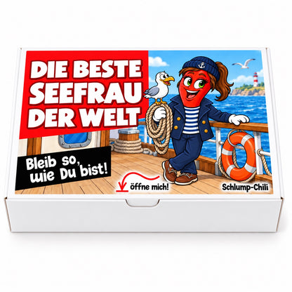 Die beste Seefrau der Welt – Geschenkschachtel frontal