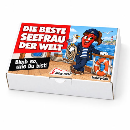 Die beste Seefrau der Welt – Geschenkschachtel schräg