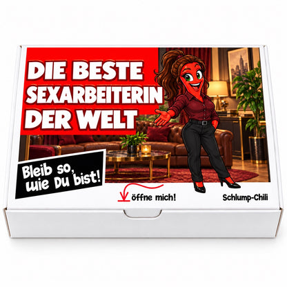 Die beste Sexarbeiterin der Welt – Geschenkbox Vorderansicht