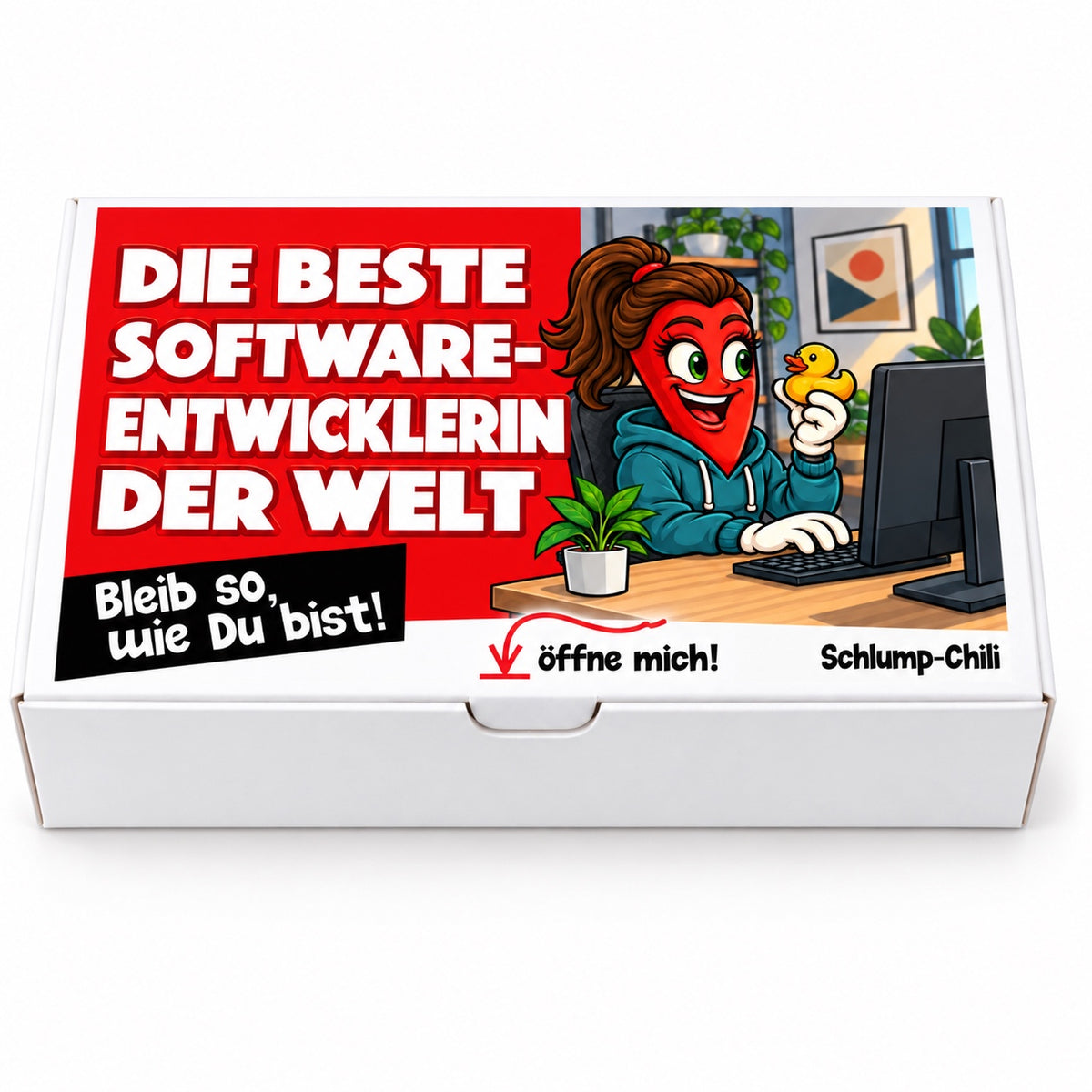 Die beste Softwareentwicklerin der Welt – Geschenkschachtel frontal