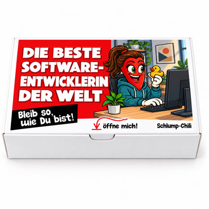 Die beste Softwareentwicklerin der Welt – Geschenkschachtel frontal