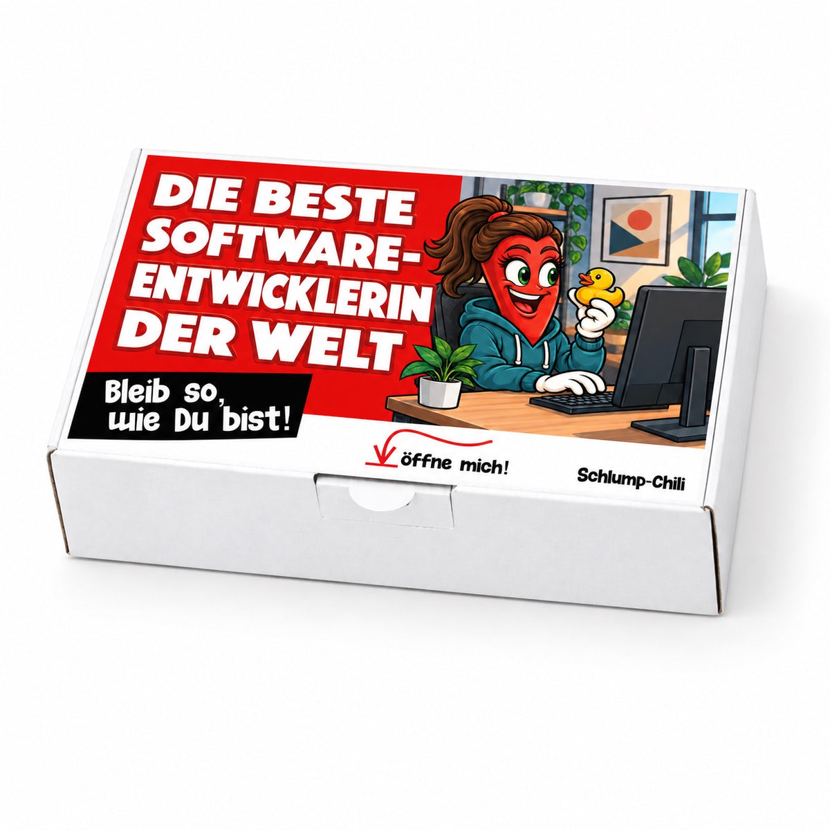 Die beste Softwareentwicklerin der Welt – Geschenkschachtel schräg