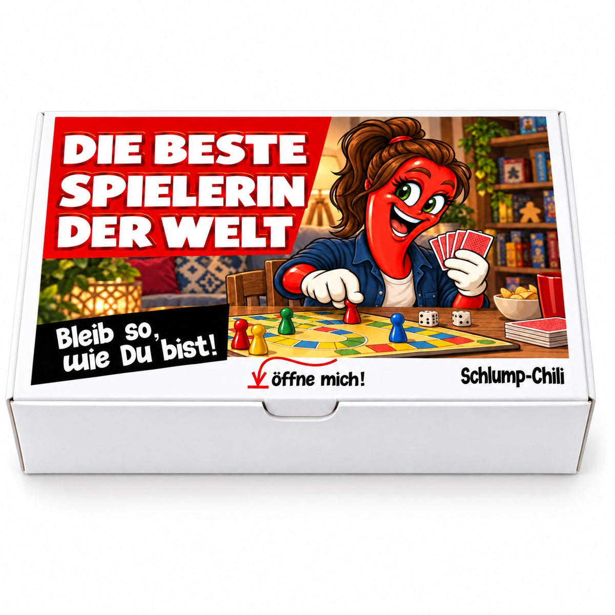 Die beste Spielerin der Welt – Geschenkbox Vorderansicht