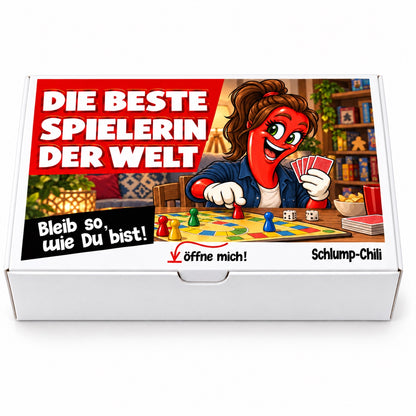 Die beste Spielerin der Welt – Geschenkbox Vorderansicht