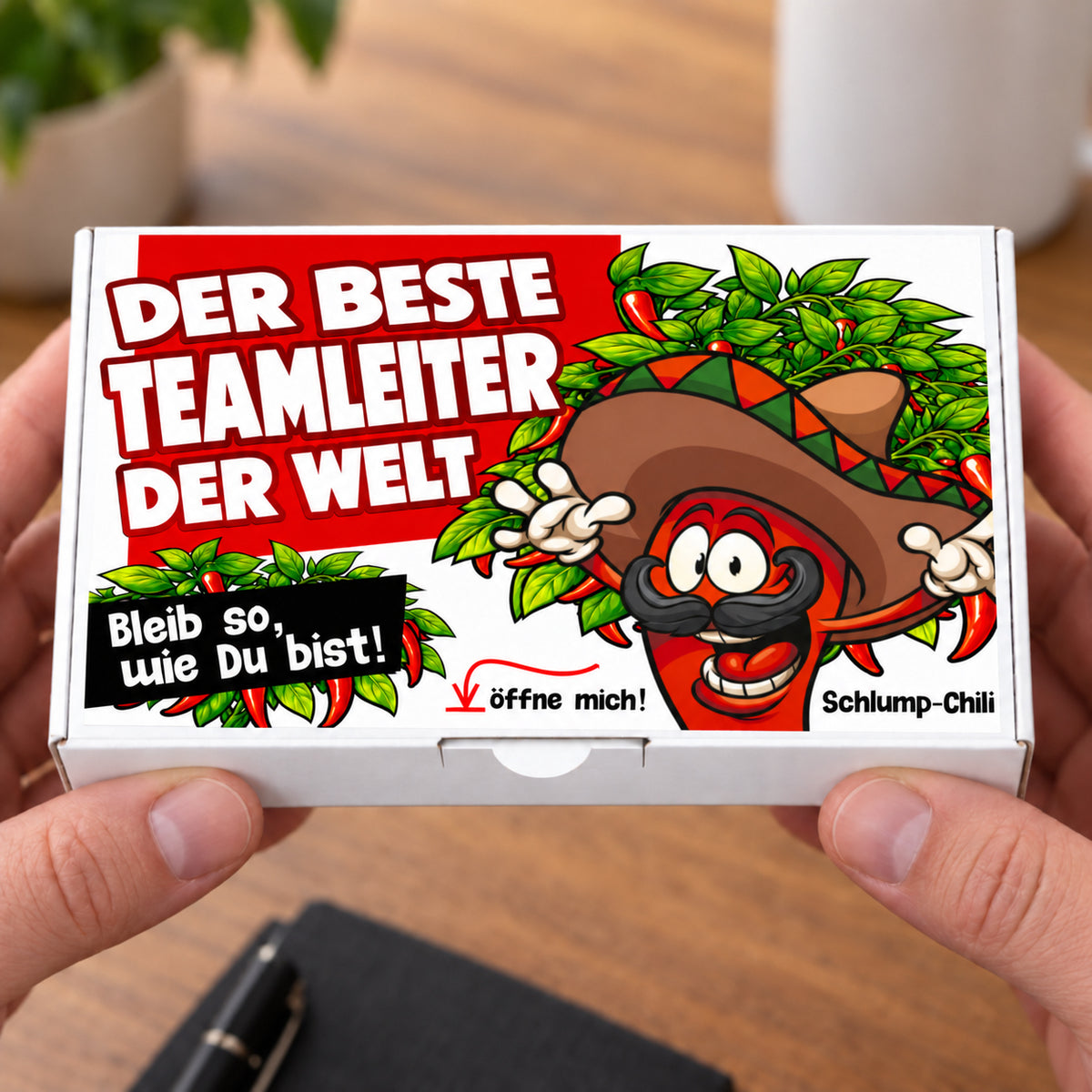 Der beste Teamleiter der Welt – Geschenkbox Vorderansicht
