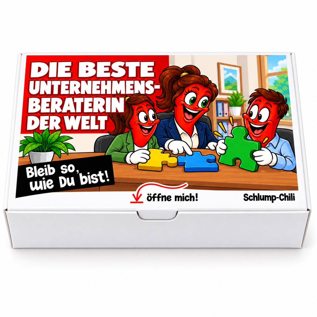 Die beste Unternehmensberaterin der Welt – Geschenkbox Vorderansicht
