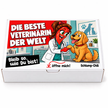Die beste Veterinärin der Welt – weiße Geschenkbox, Vorderansicht