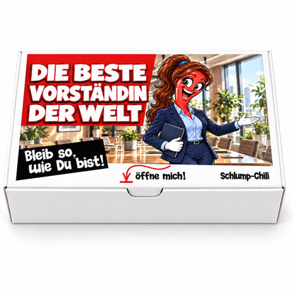 Die beste Vorständin der Welt – Geschenkbox Vorderansicht