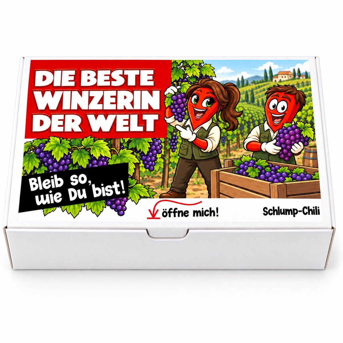 Die beste Winzerin der Welt – Geschenkbox Vorderansicht