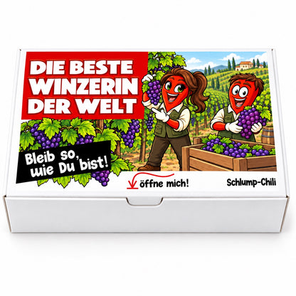 Die beste Winzerin der Welt – Geschenkbox Vorderansicht
