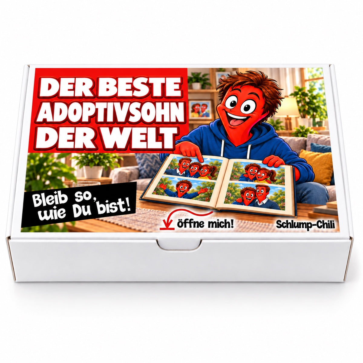 Der beste Adoptivsohn der Welt – Geschenkbox Vorderansicht