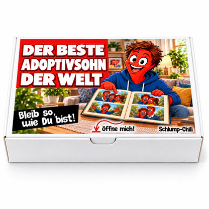 Der beste Adoptivsohn der Welt – Geschenkbox Vorderansicht