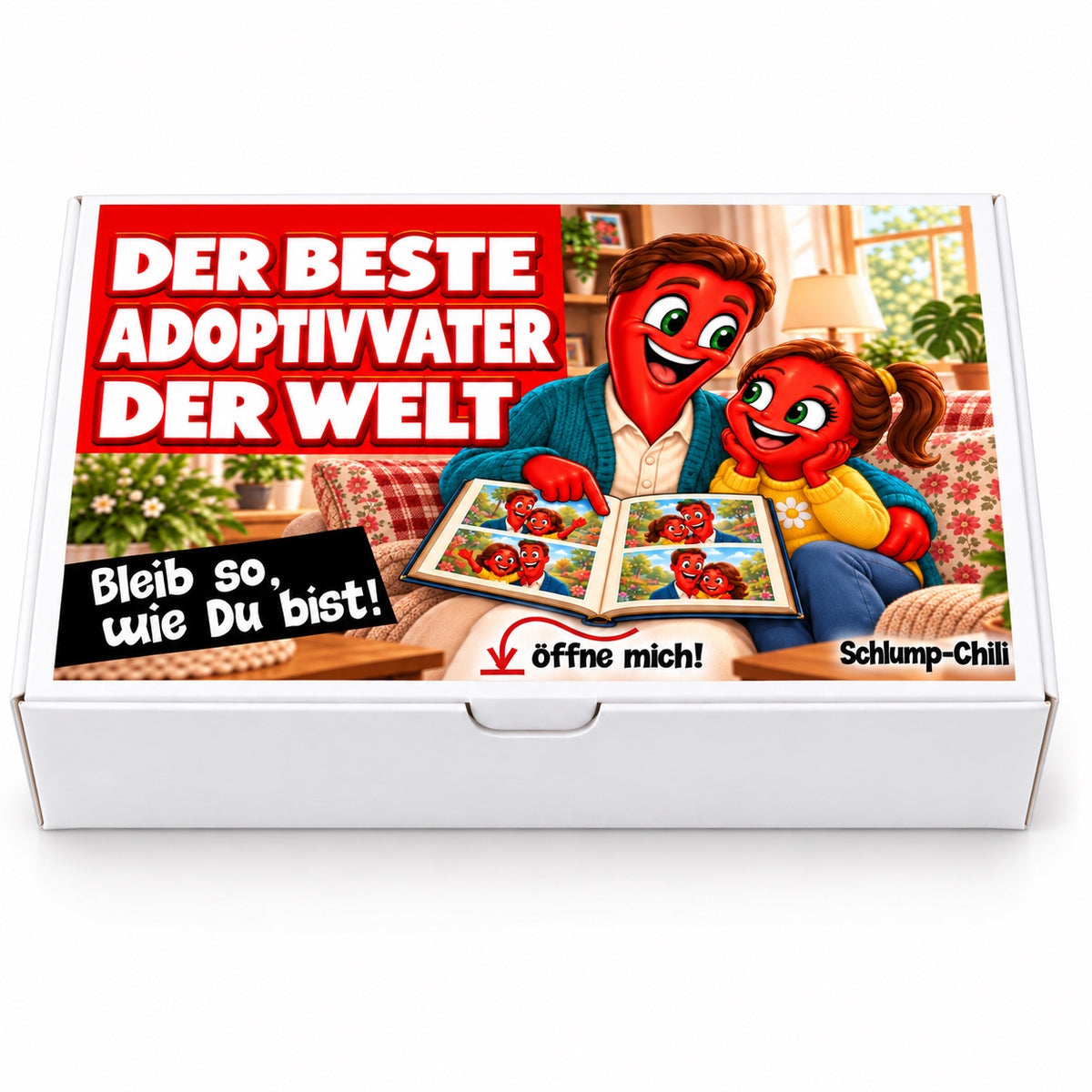 Der beste Adoptivvater der Welt – Geschenkbox Vorderansicht