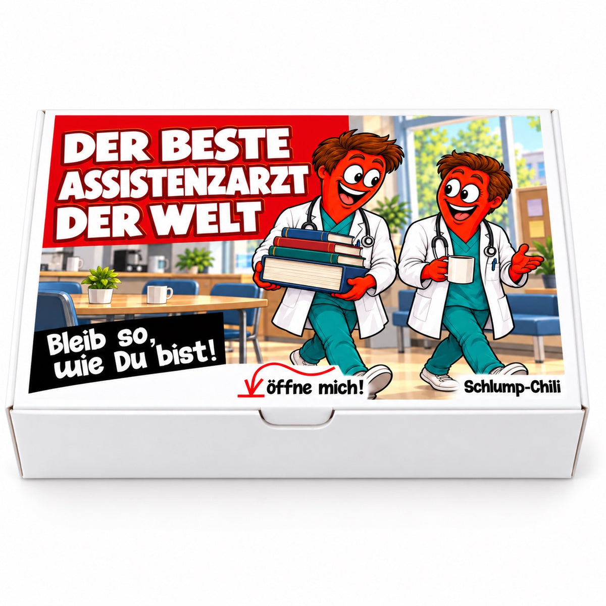 Der beste Assistenzarzt der Welt – Geschenkbox Vorderansicht