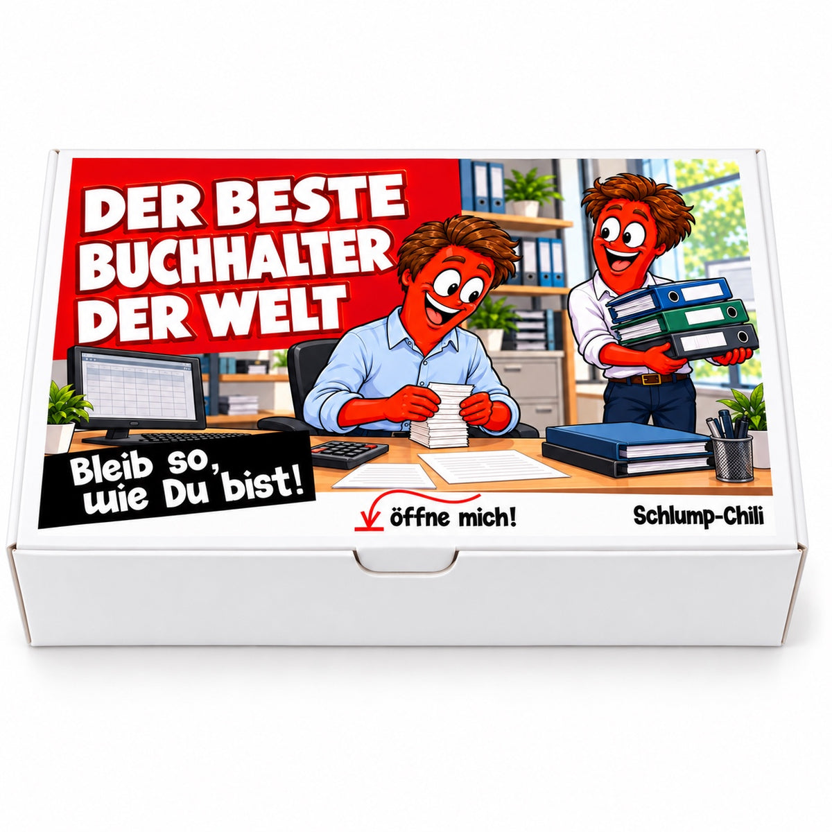 Der beste Buchhalter der Welt – Geschenkbox Vorderansicht