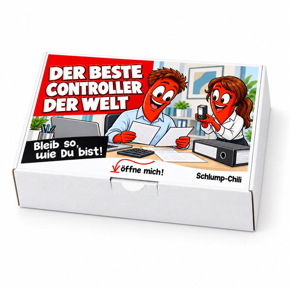 Der beste Controller der Welt – weiße Geschenkbox, Schrägansicht