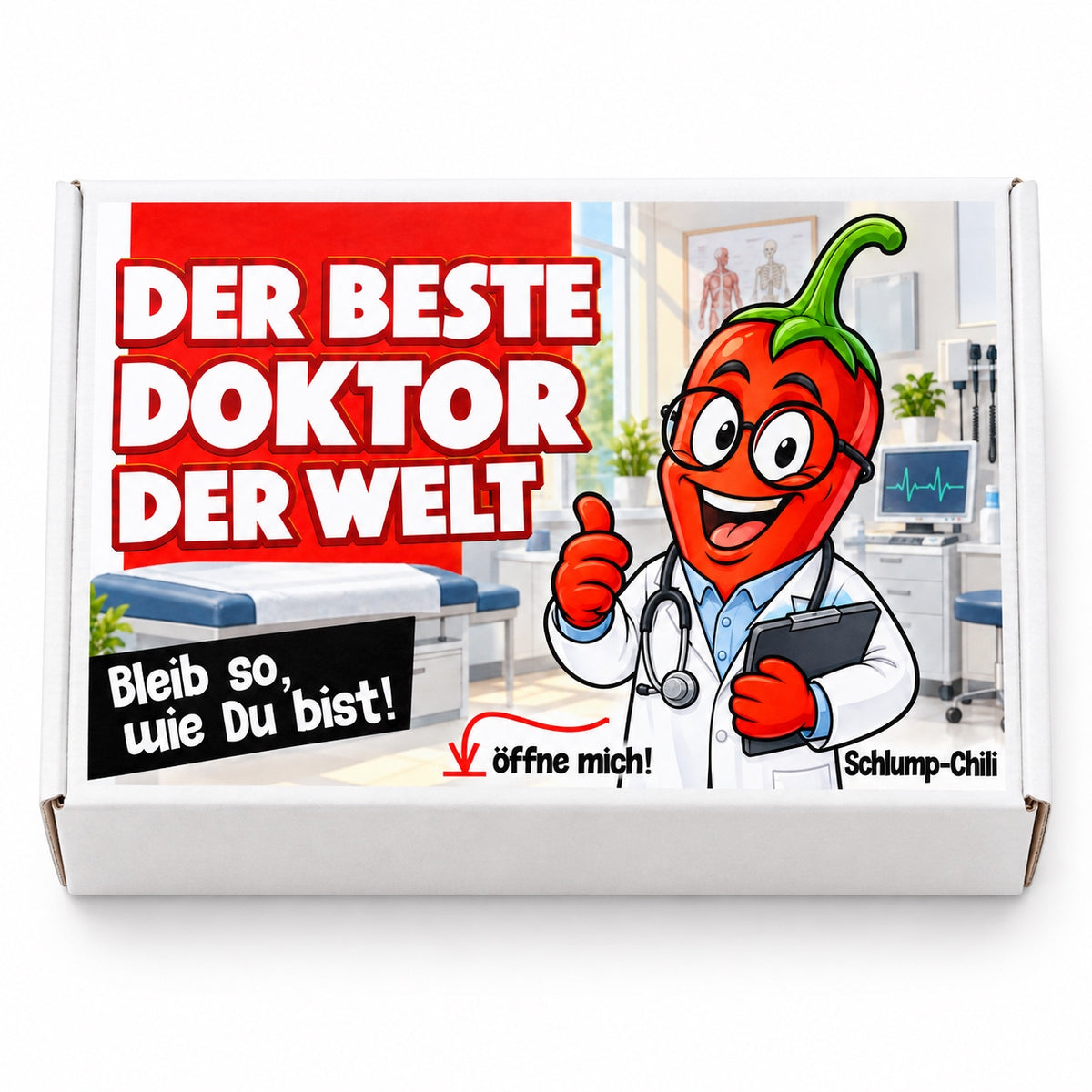 Der beste Doktor der Welt – weiße Geschenkbox, Vorderansicht