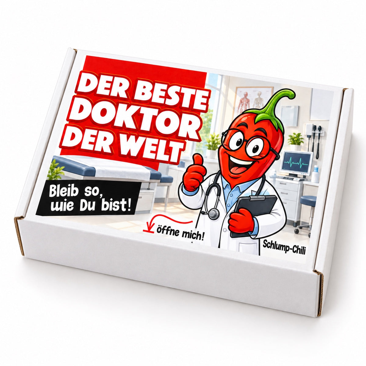 Der beste Doktor der Welt – weiße Geschenkbox, Schrägansicht