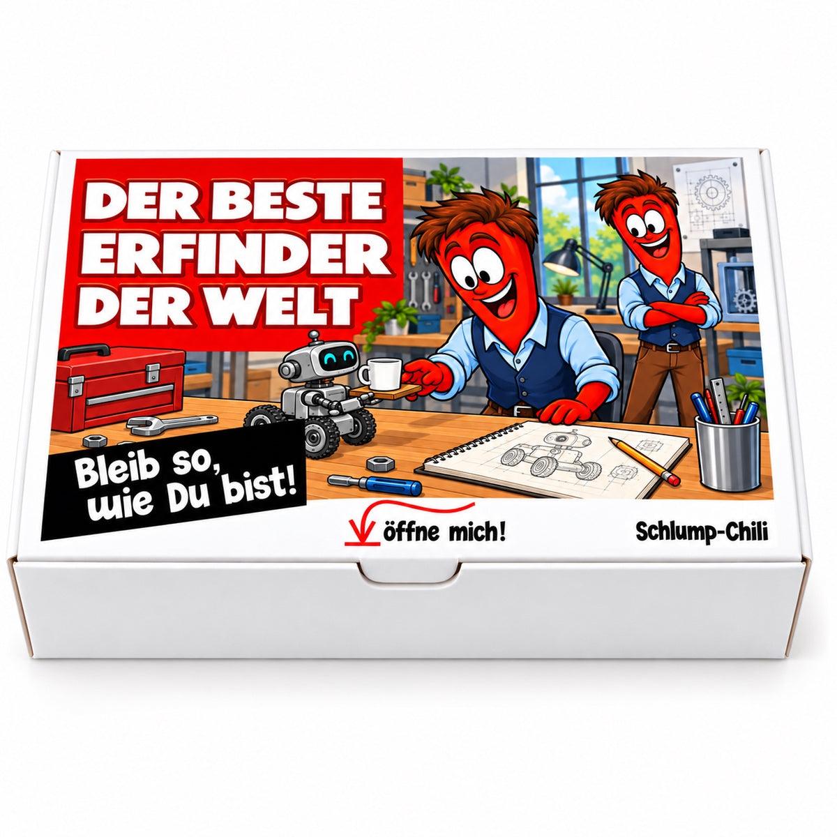 Der beste Erfinder der Welt – Geschenkbox Vorderansicht