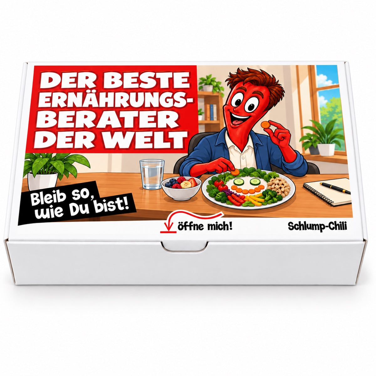 Der beste Ernährungsberater der Welt – Geschenkbox Vorderansicht
