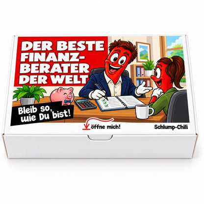 Der beste Finanzberater der Welt – Geschenkbox Vorderansicht