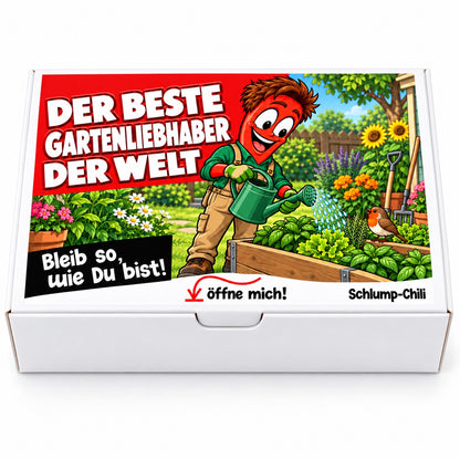 Der beste Gartenliebhaber der Welt – weiße Geschenkbox, Vorderansicht