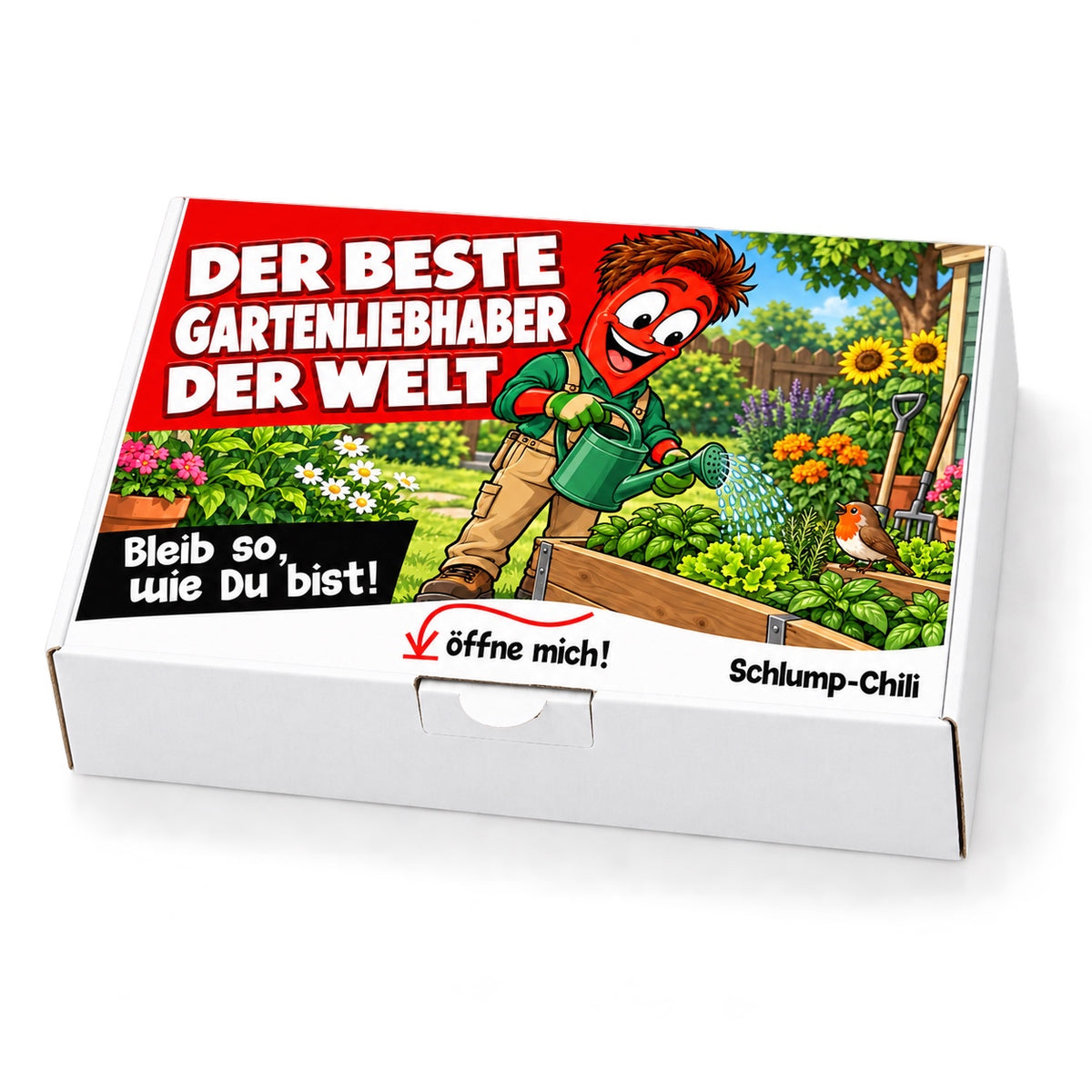 Der beste Gartenliebhaber der Welt – weiße Geschenkbox, Schrägansicht