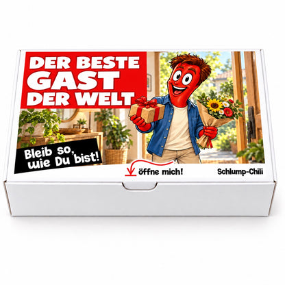 Der beste Gast der Welt – Geschenkbox Vorderansicht