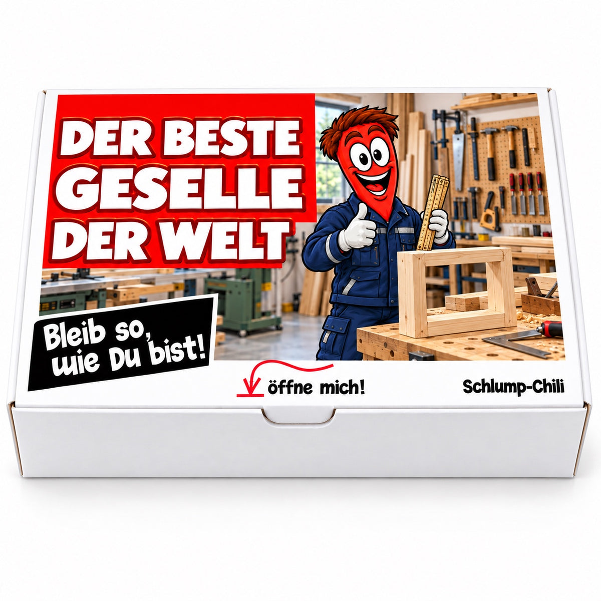Der beste Geselle der Welt – Geschenkbox Vorderansicht