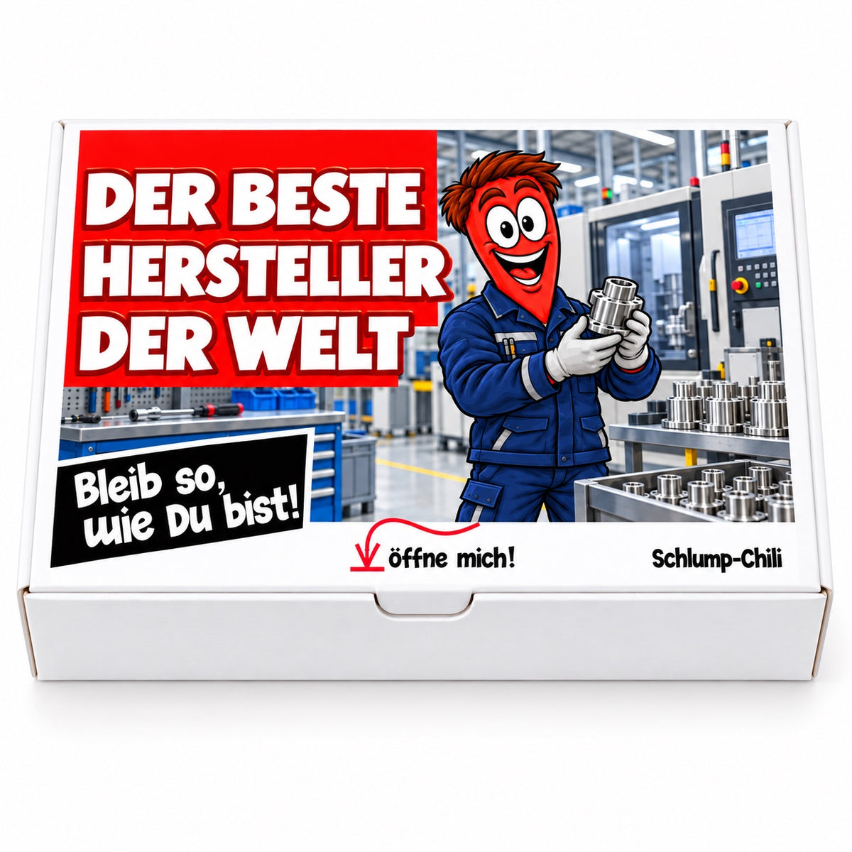 Der beste Hersteller der Welt – Geschenkbox Vorderansicht