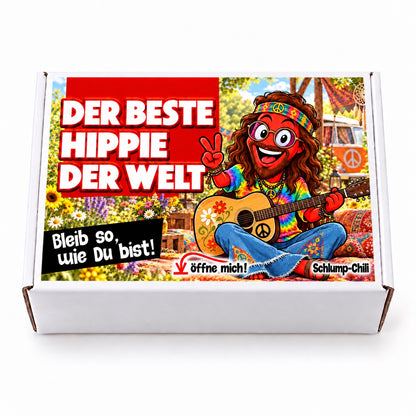 Der beste Hippie der Welt – weiße Geschenkbox, Vorderansicht