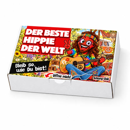 Der beste Hippie der Welt – weiße Geschenkbox, Schrägansicht