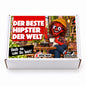 Der beste Hipster der Welt – weiße Geschenkbox, Vorderansicht