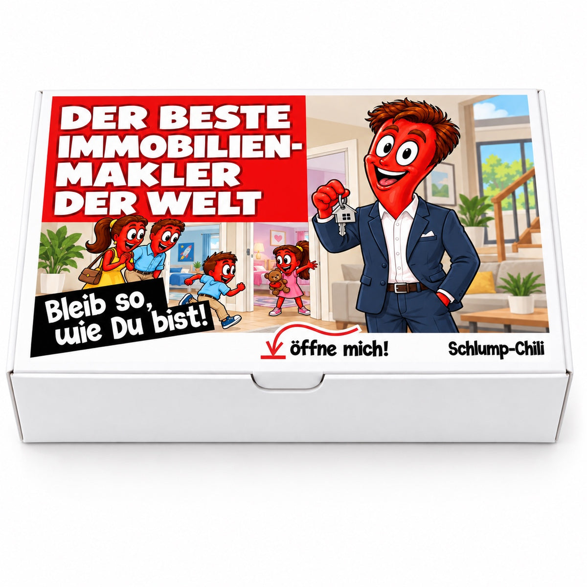 Der beste Immobilienmakler der Welt – Geschenkbox Vorderansicht