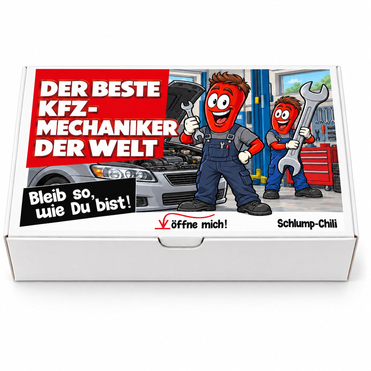 Der beste Kfz-Mechaniker der Welt – Geschenkbox Vorderansicht