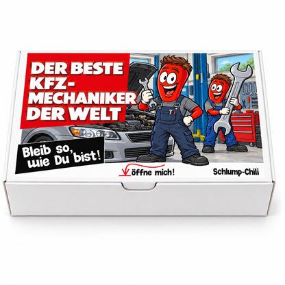 Der beste Kfz-Mechaniker der Welt – Geschenkbox Vorderansicht