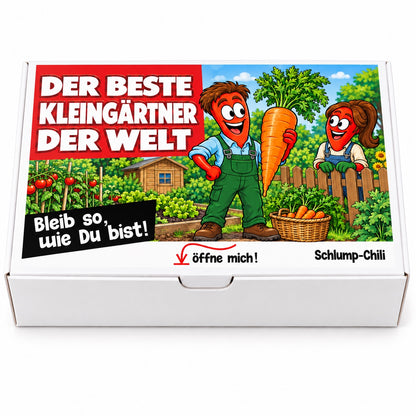 Der beste Kleingärtner der Welt – Geschenkbox Vorderansicht