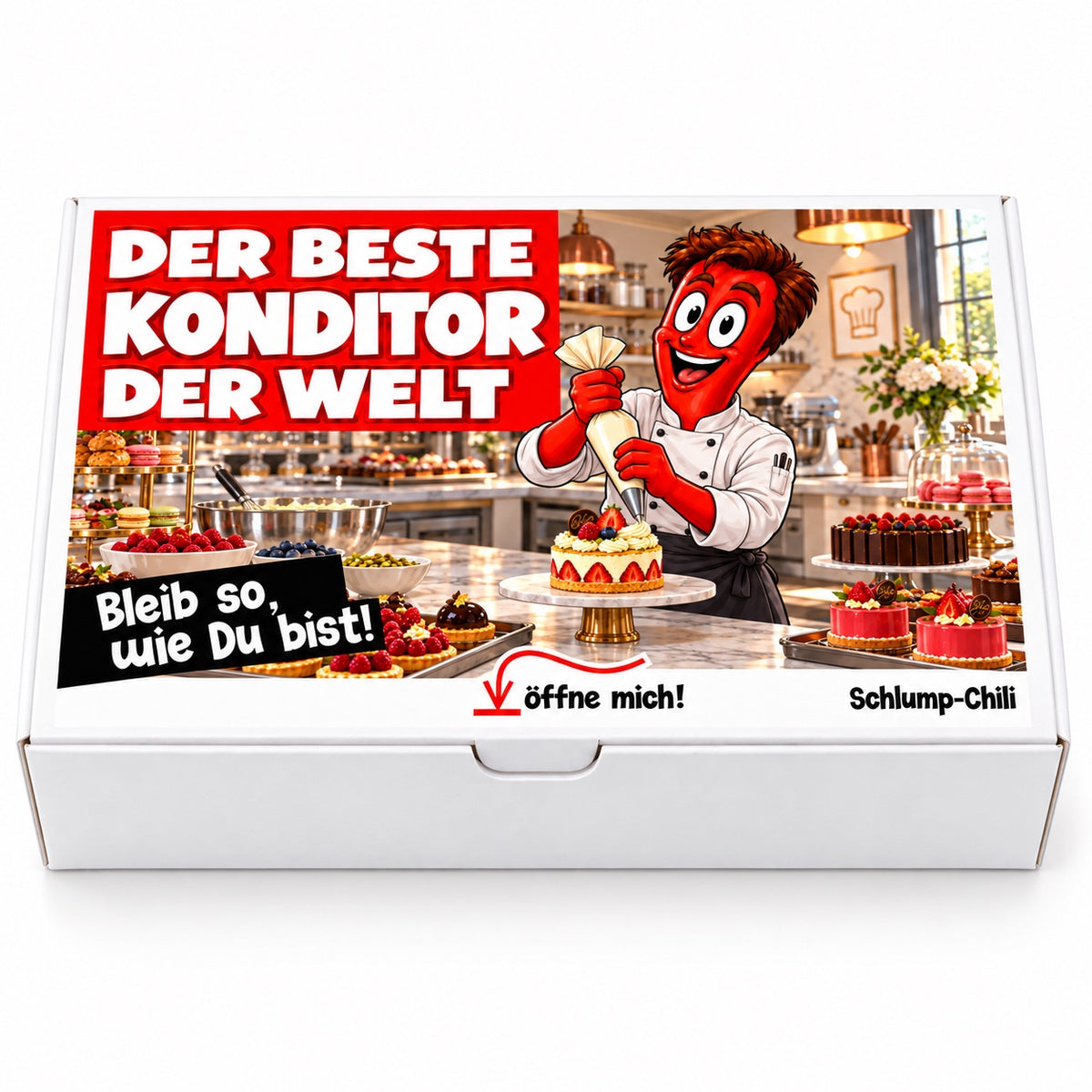 Der beste Konditor der Welt – Geschenkbox Vorderansicht