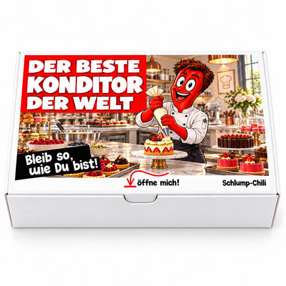 Der beste Konditor der Welt – Geschenkbox Vorderansicht