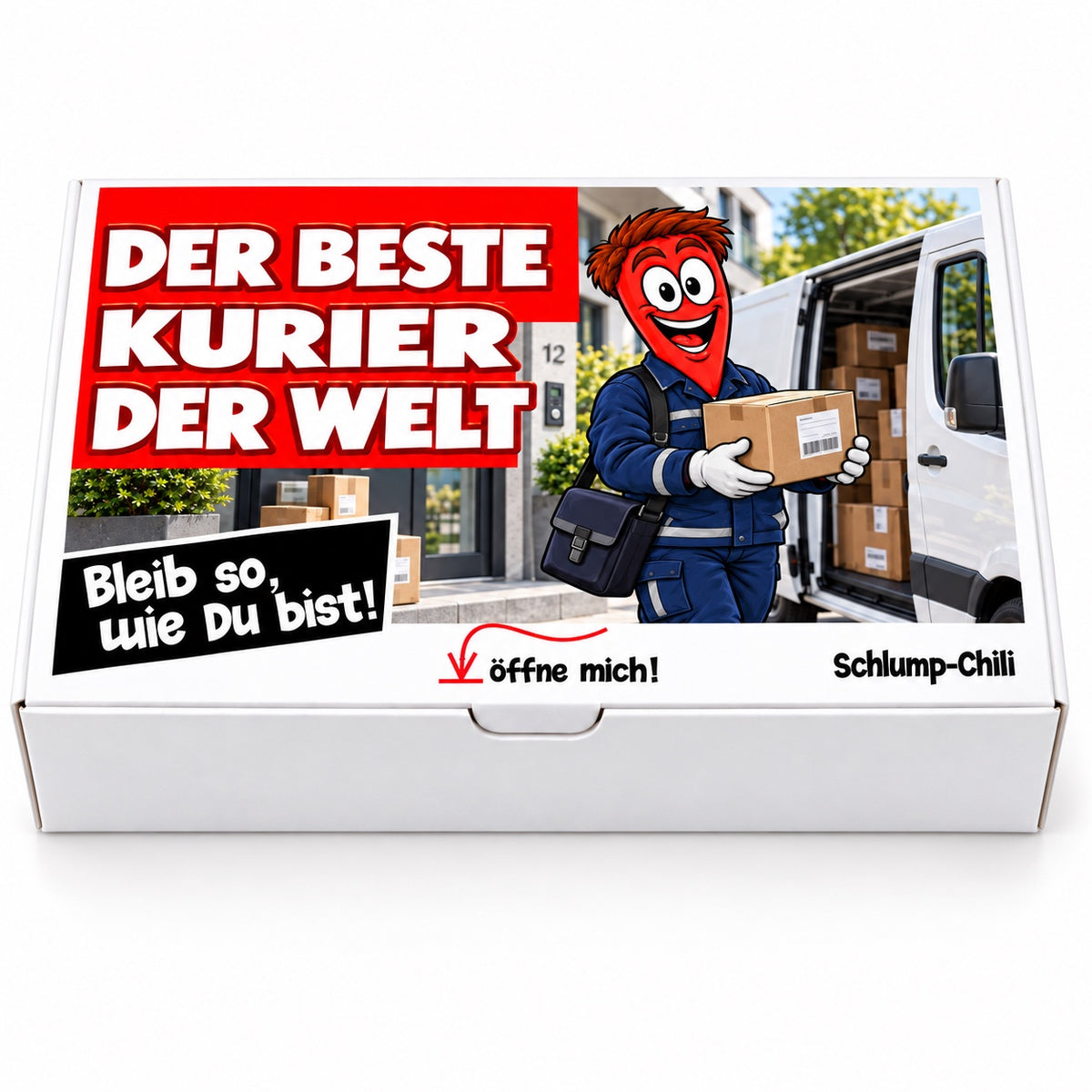 Der beste Kurier der Welt – Geschenkbox Vorderansicht