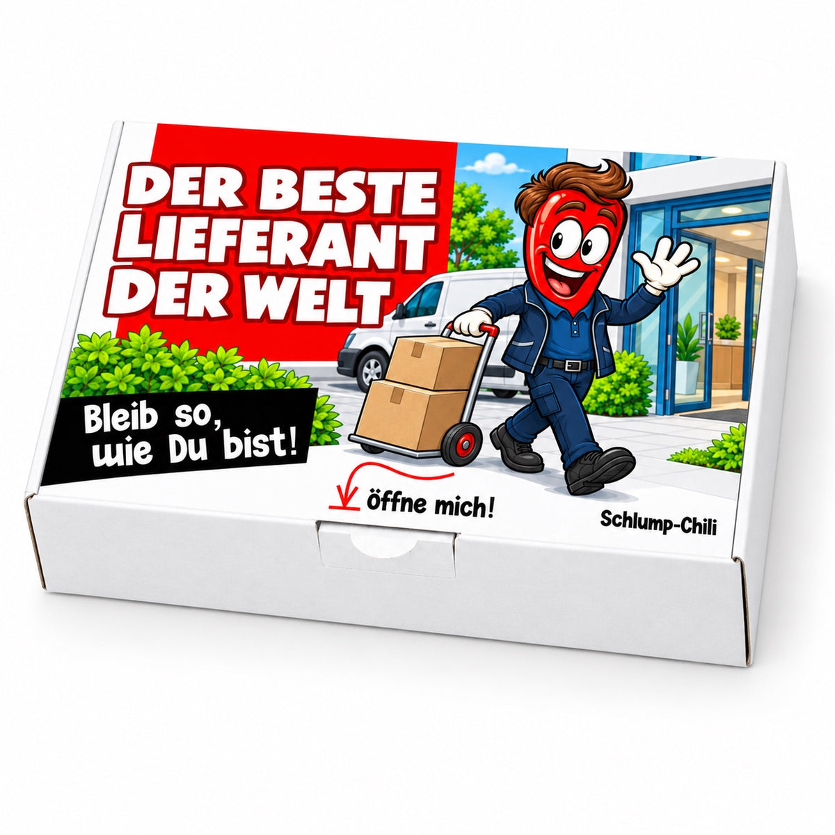 Der beste Lieferant der Welt – Schrägansicht