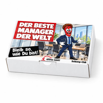 Der beste Manager der Welt – weiße Geschenkbox, Schrägansicht
