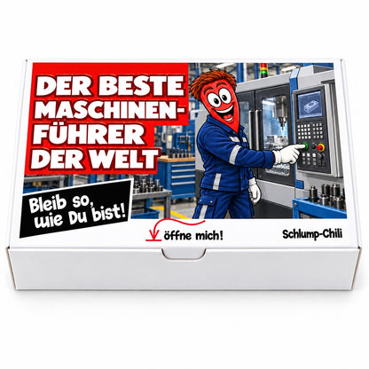 Der beste Maschinenführer der Welt – Geschenkbox Vorderansicht