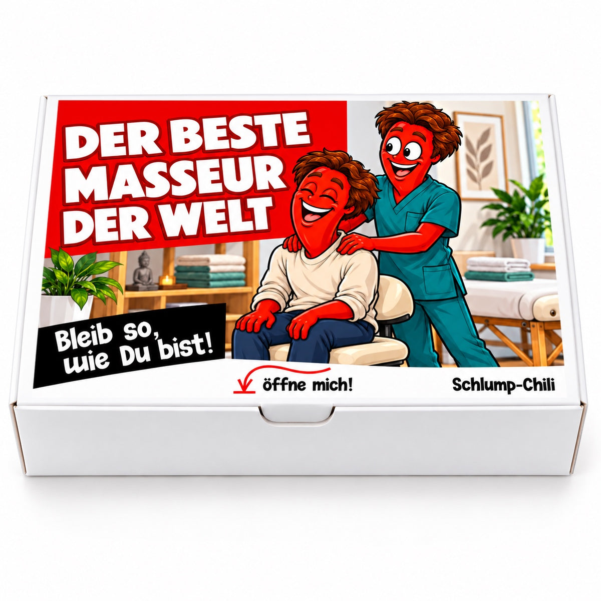 Der beste Masseur der Welt – Geschenkbox Vorderansicht