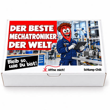 Der beste Mechatroniker der Welt – Geschenkbox Vorderansicht