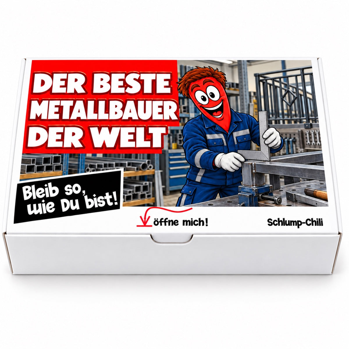 Der beste Metallbauer der Welt – Geschenkbox Vorderansicht