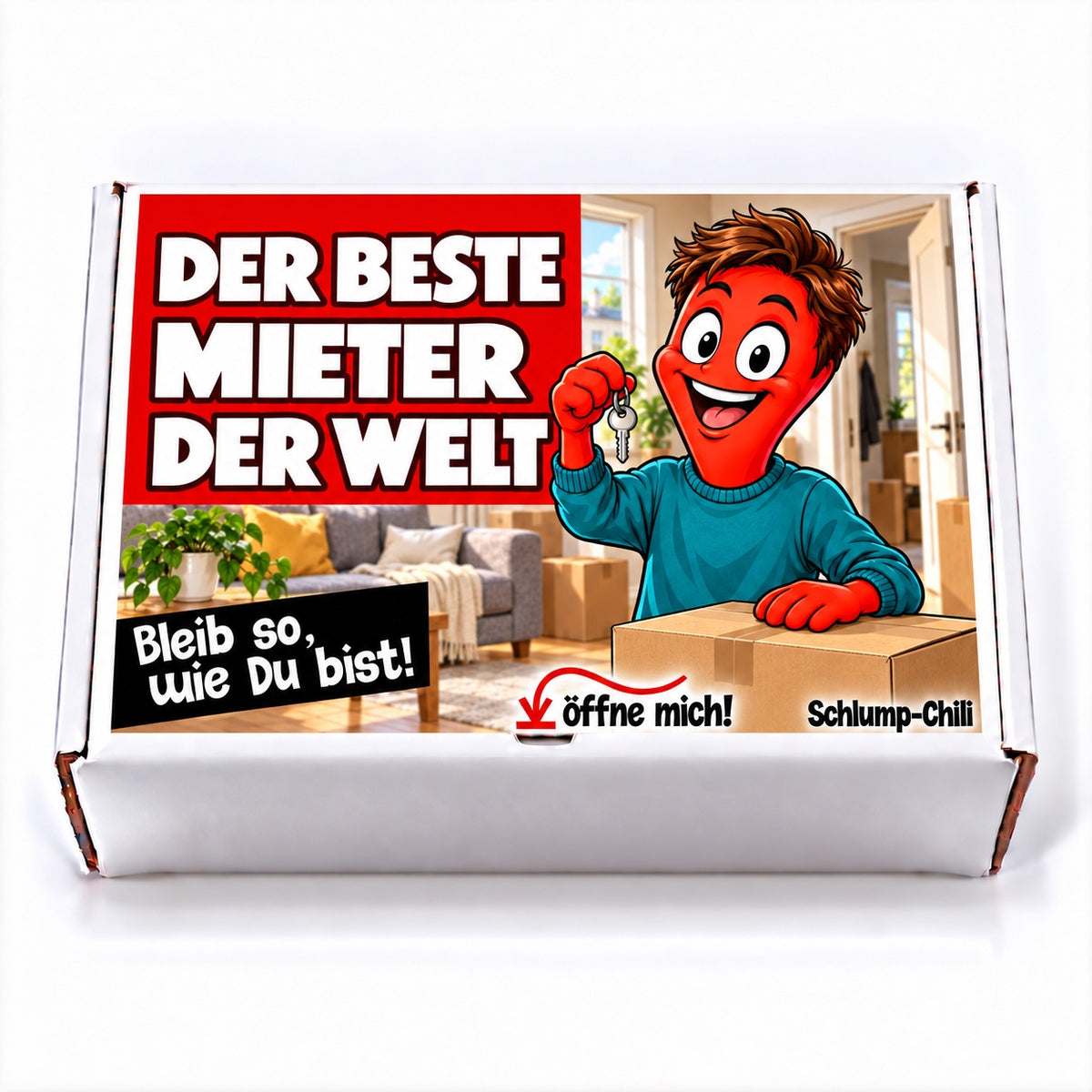Der beste Mieter der Welt – weiße Geschenkbox, Vorderansicht