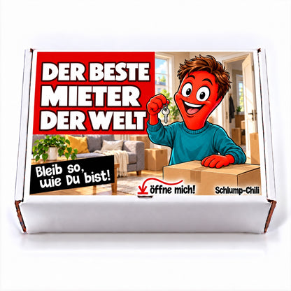 Der beste Mieter der Welt – weiße Geschenkbox, Vorderansicht
