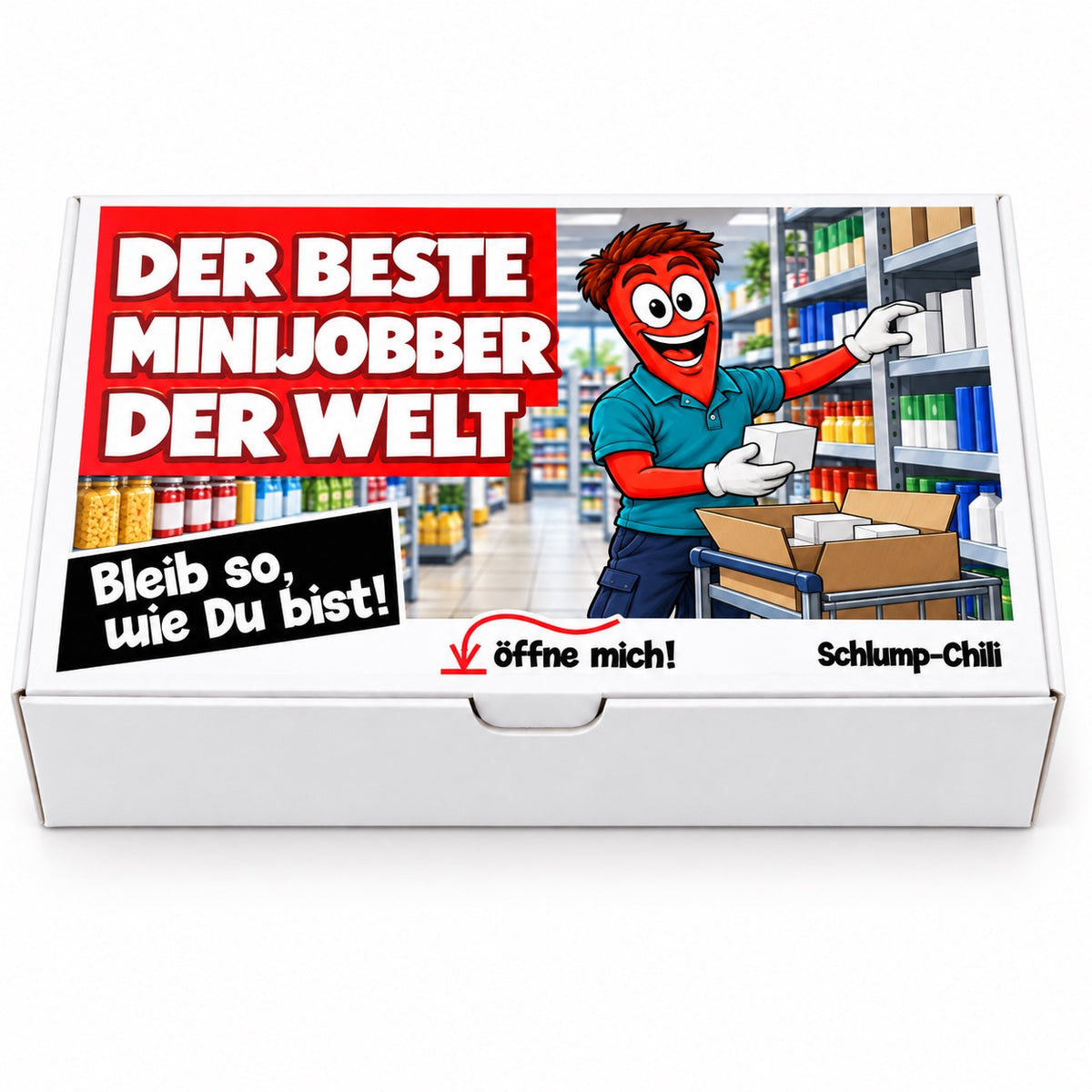 Der beste Minijobber der Welt – Geschenkbox Vorderansicht